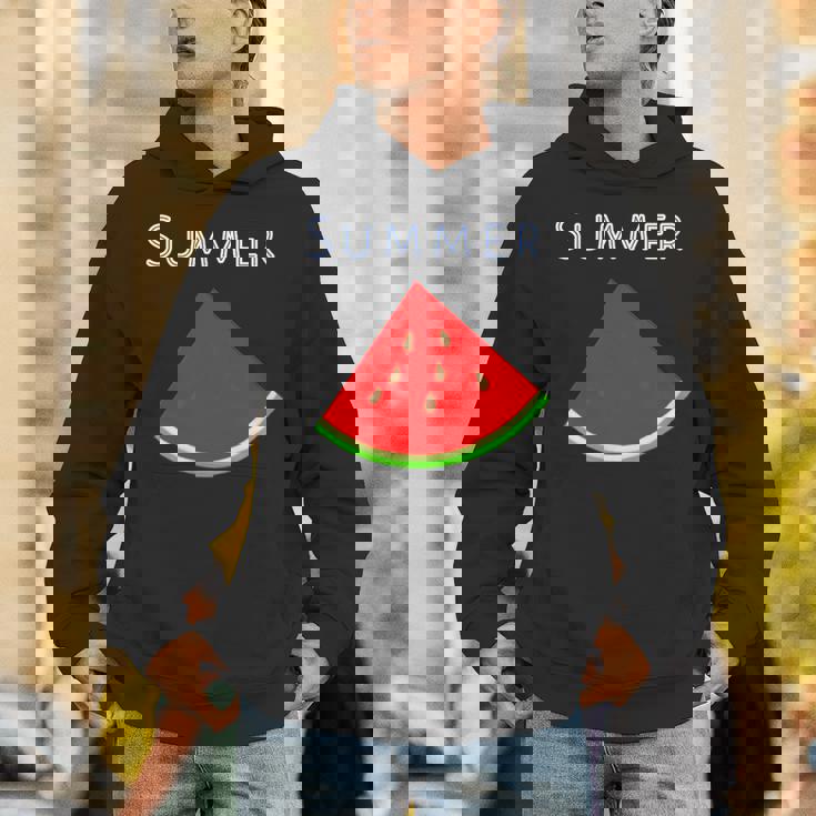 スイカ 1ピース・夏【 サマータイム 】リゾート・夏 大好き／面白 イラスト パーカー