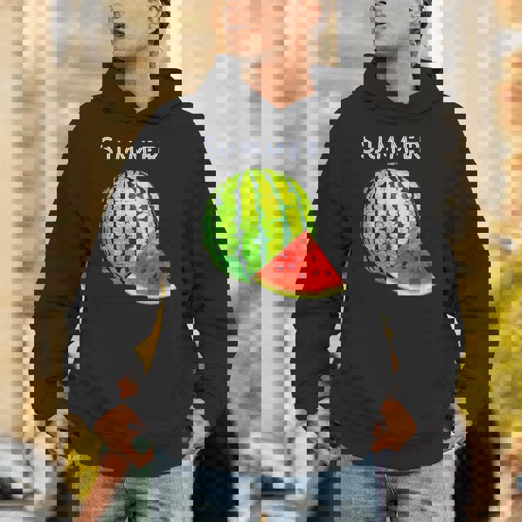 スイカ・夏【 サマータイム 】リゾート・夏 大好き／面白 イラスト パーカー