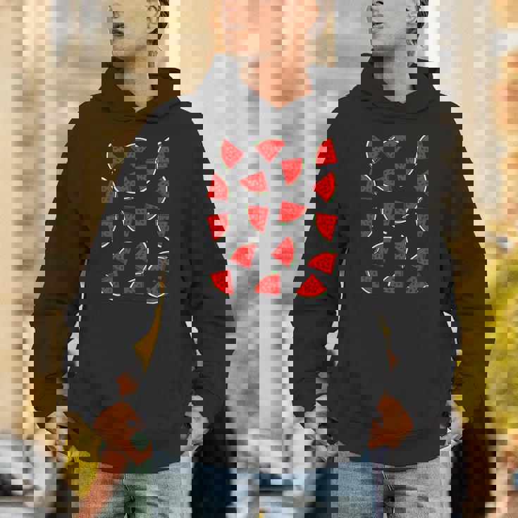 スイカ柄 夏 フルーツ 恋人 フルーツ スライス 種 Hoodie