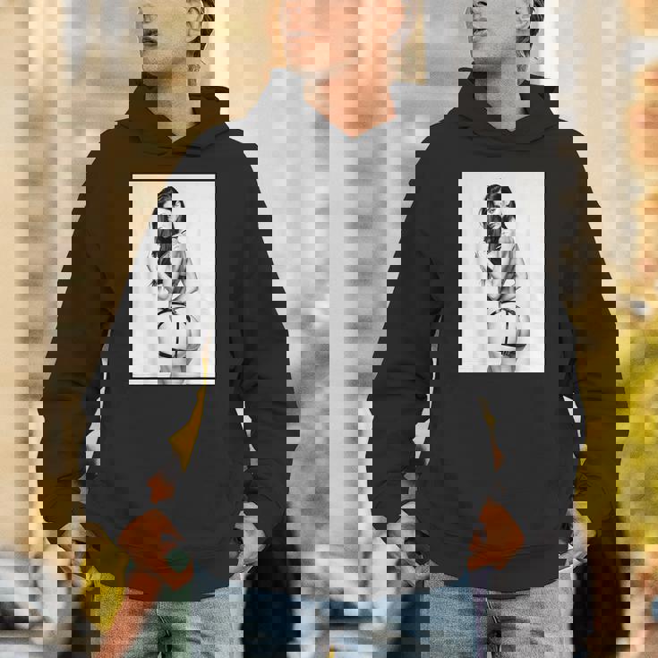 セクシーガールグラフィックtシャツ セクシーブルネットピンナップガール B&W パーカー