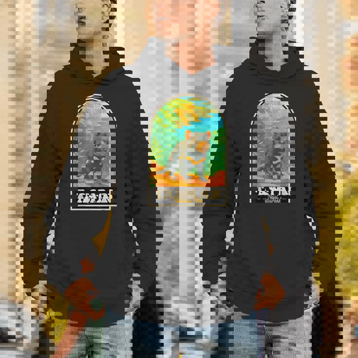 タスマン国立公園 ヴィンテージ タスマニアデビルアート パーカー