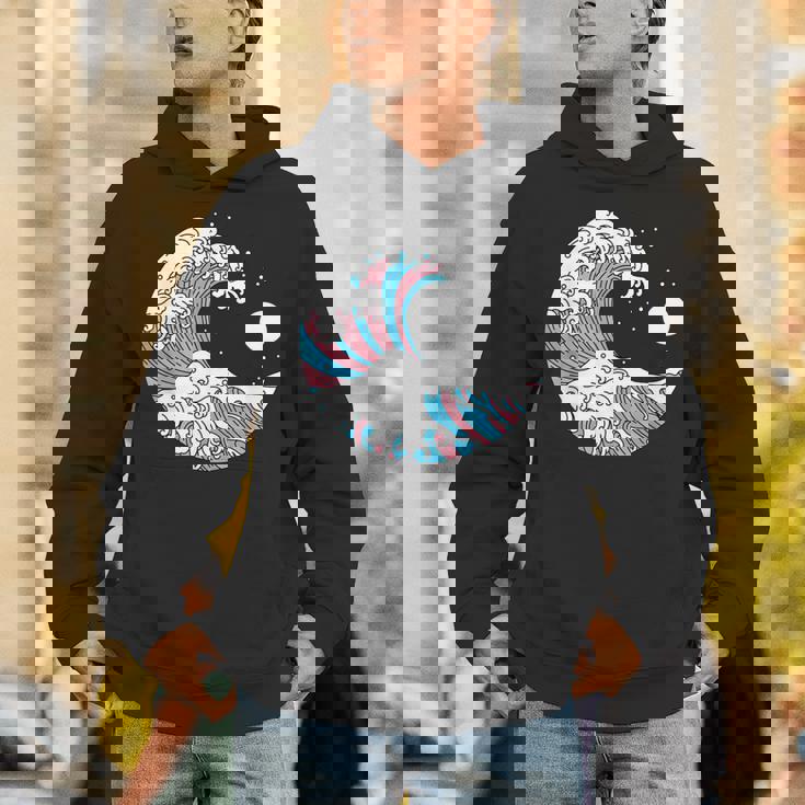 トランスジェンダー プライド Lgbtq トランスフラッグ 日本のウェーブアート Lgbt パーカー