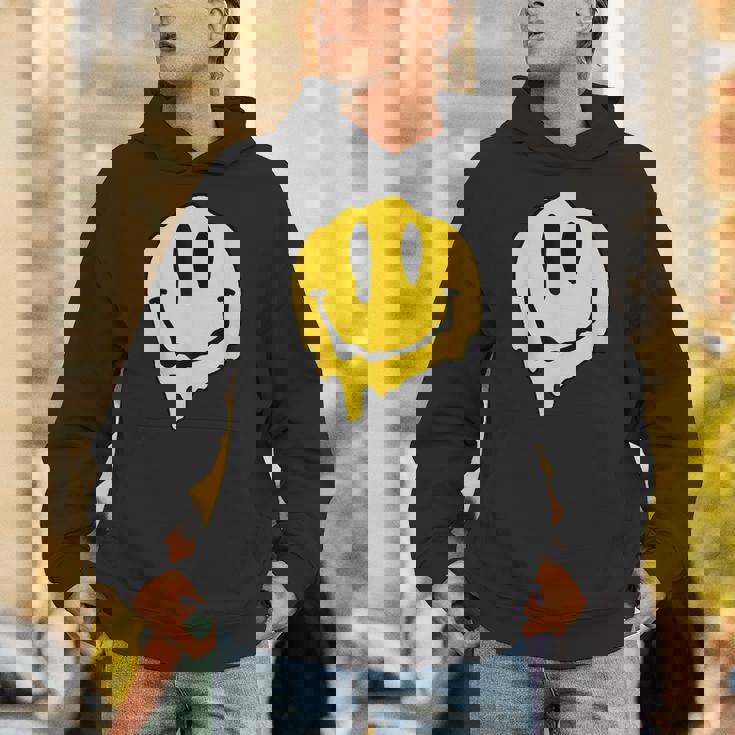 ドリッピースマイルイエロースマイルフェイスシャツ かわいい ハッピースマイルフェイス パーカー