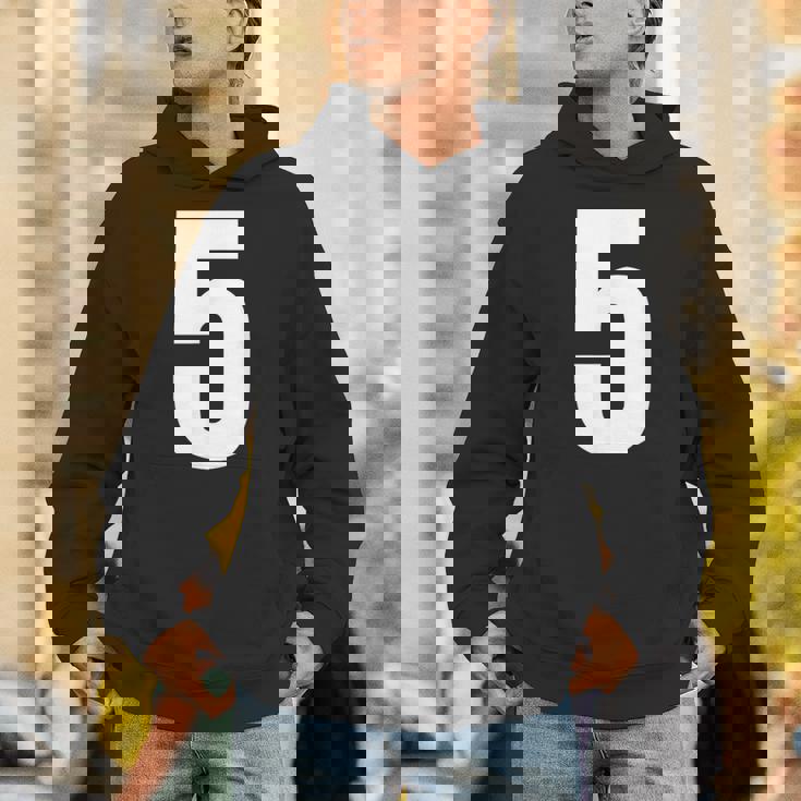 ナンバーファイブ 数字 5 プレーン 白 数字 パーカー