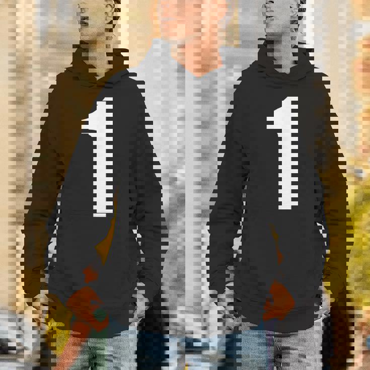 ナンバーワン 数字 1 プレーン ホワイト 数字 Hoodie