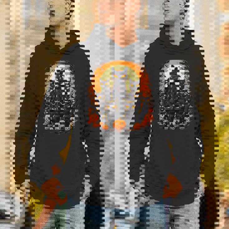 ハロウィン 黒猫 パンプキン 面白い レトロデザイン パーカー