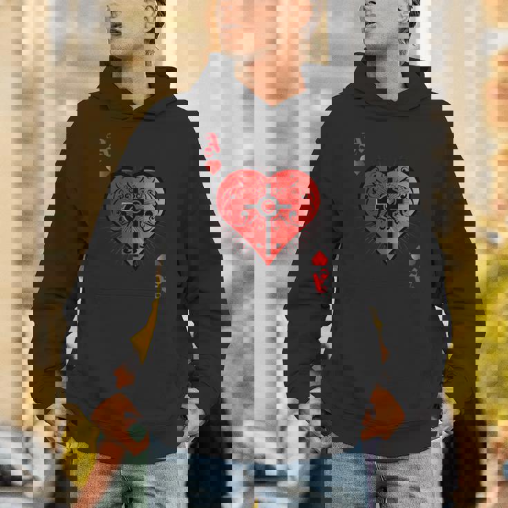 ハートポーカーエースi テキサスホールデムカジノカードケース ポーカー 長袖tシャツ パーカー