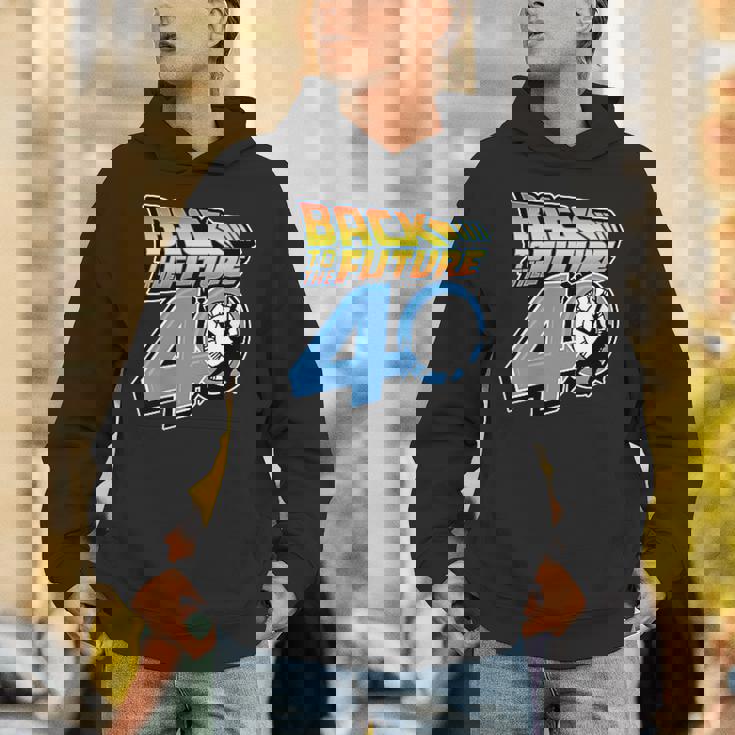 バック・トゥ・ザ・フューチャー 40周年記念ステッカー コラージュ F&B パーカー