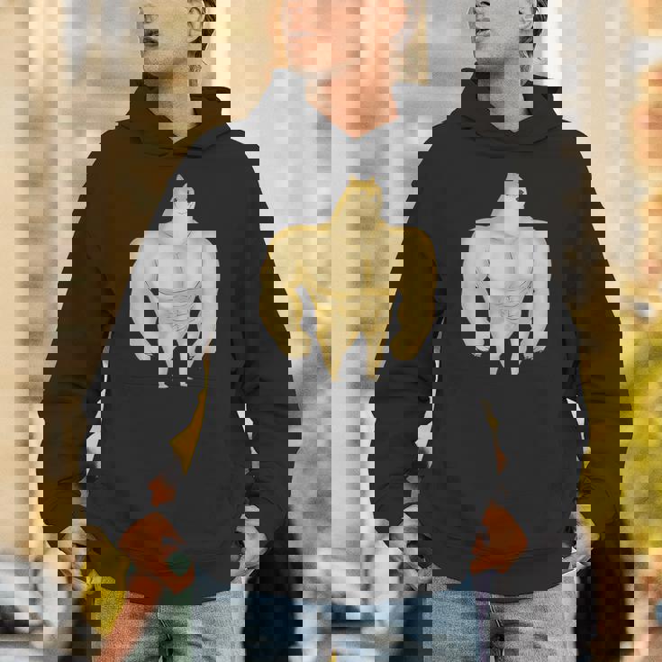 バフ 柴犬 面白い ボディービルダー 犬 ダンク ミーム パーカー