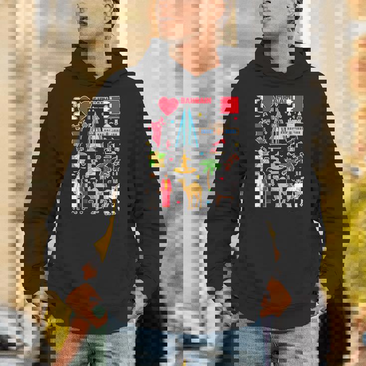 バーレーンの手描きシンボル、バーレーンの地図、文化的アイコン パーカー