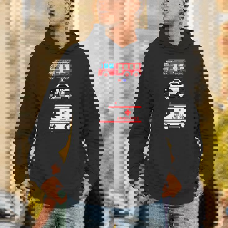 パトカー 消防車 救急車 ファーストレスポンダーデザイン パーカー