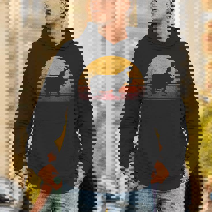 ビンテージ カバ デザイン レトロな日没カバ パーカー