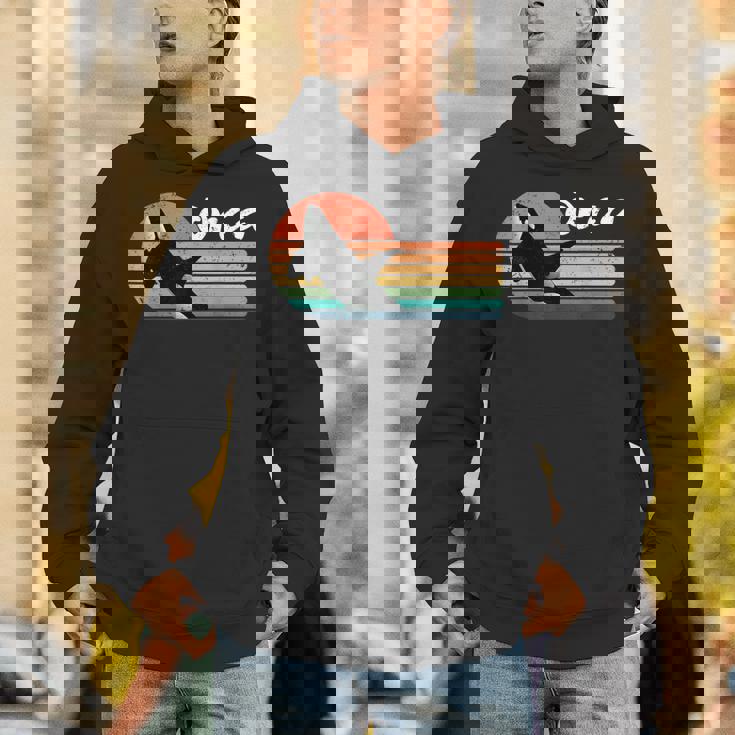 ビンテージ シャチ デザイン レトロ 美的 海 恋人 海 イルカ パーカー