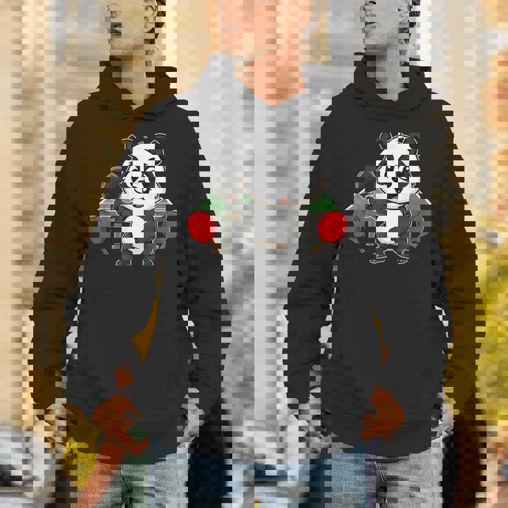 ピンポン卓球をするかわいいパンダ パーカー