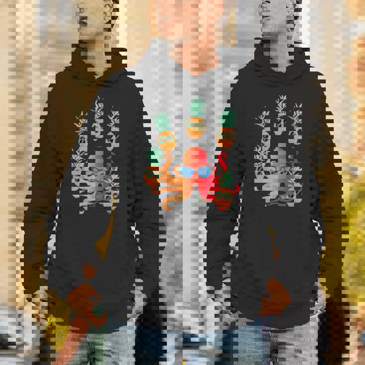 ファニー クール オレンジ タコ ジャグリング パイナップル パーカー