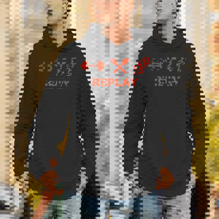 フィットネス、食事、睡眠 リプレイ Hoodie