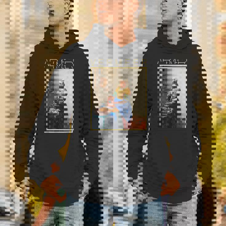 フェルメール 面白いtシャツ アート 牛乳を注ぐ女 絵画 メンズ レディース 面白い 服 美術 油彩画 パーカー