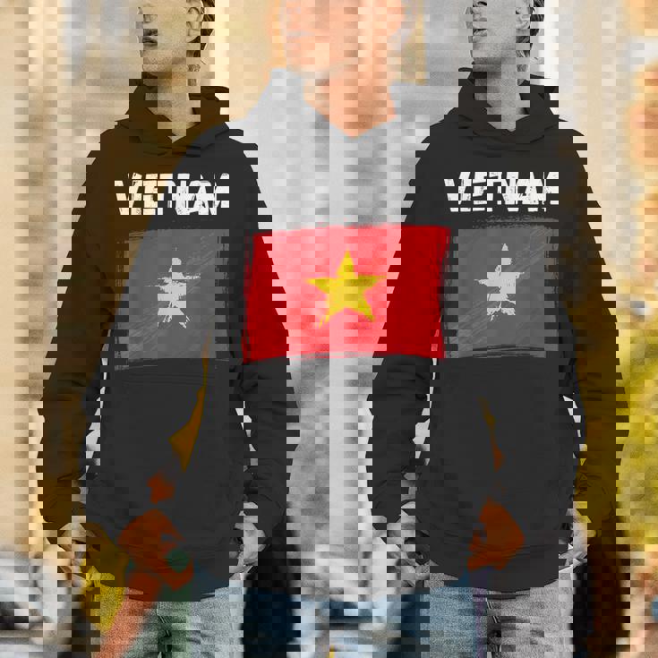 ベトナム国旗 ホリデー ビンテージ グランジ ベトナム国旗 パーカー