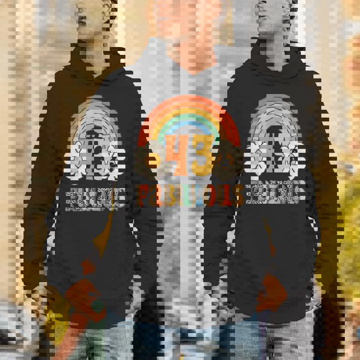 ボーホー レオパード レインボー 43 & ファビュラス ヴィンテージ 43歳の誕生日 パーカー