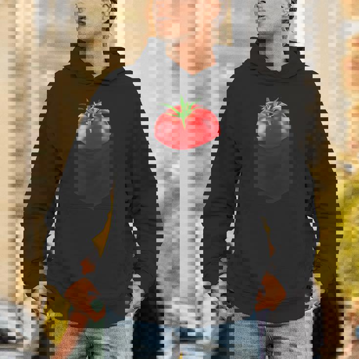 ポケットに入ったトマト、胸に面白いトマト。 パーカー