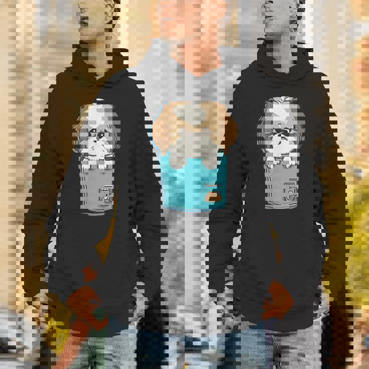 ポケット犬好きにはたまらないシーズー犬 Hoodie