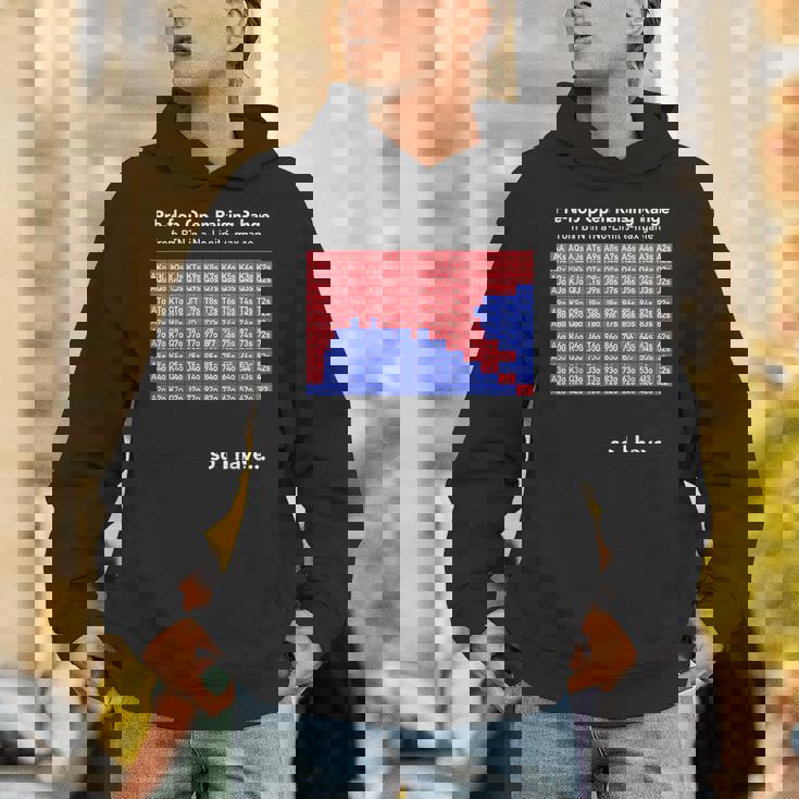 ポーカー Btn ハンドレンジ プリフロップ カジノ おもしろ シンプル 文字入り ユーモア おふざけ オシャレ パーカー