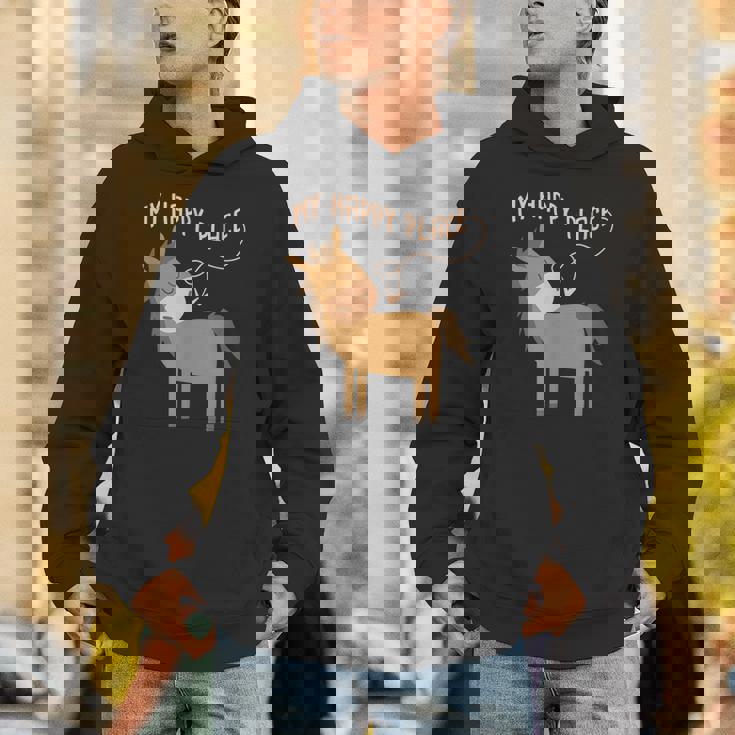 マイハッピープレイス I 馬好き I 乗馬 I 馬術用の馬 Hoodie