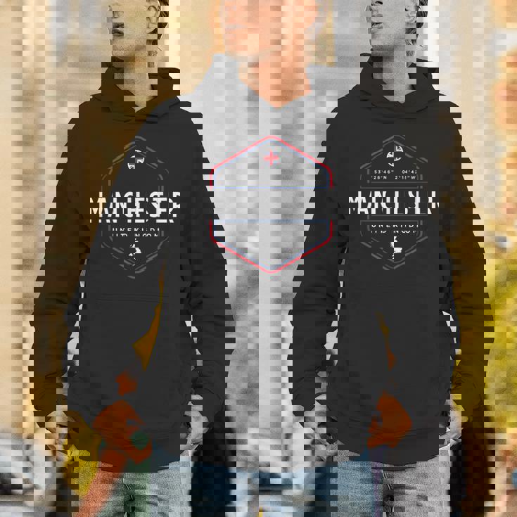 マンチェスター イギリス イギリス 地図フラグ グラフィック パーカー