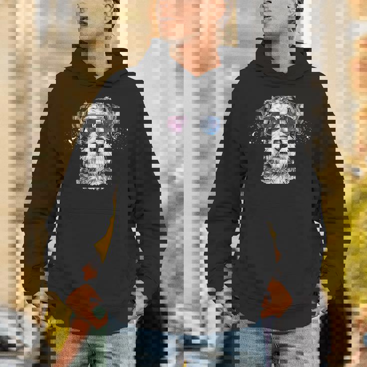 ミニチュア シュナウザー 銀河 サングラス 宇宙 犬好き Hoodie
