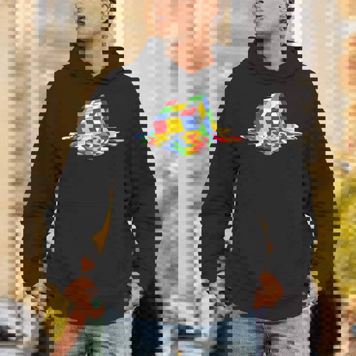 ルービックキューブパズル 溶けるクールなグラフィックデザイン パーカー