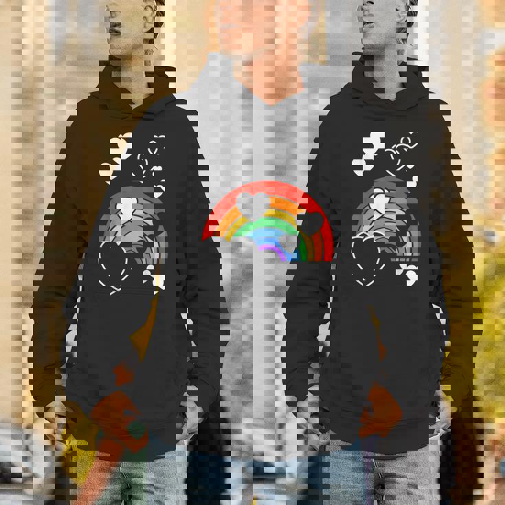 レインボーカラー ホワイト ハート ハート 雨 虹 旗 パーカー