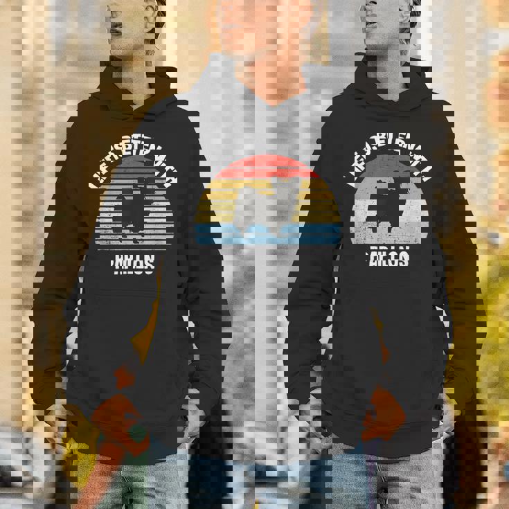 レトロパピヨン 犬 ギフト パーカー