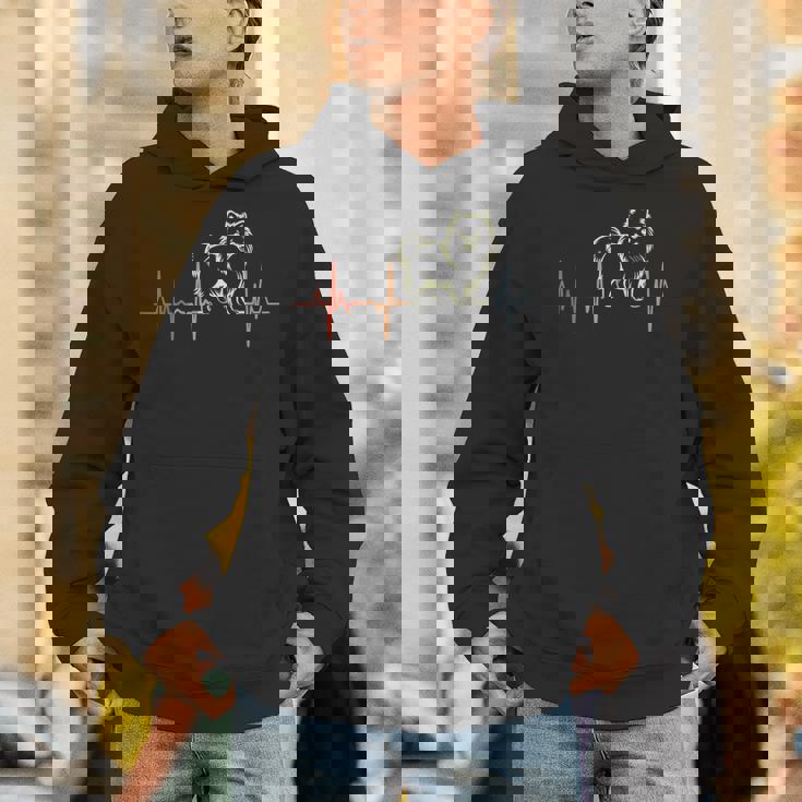 レトロ・ハートビート・ポメラニアン心電図 パーカー