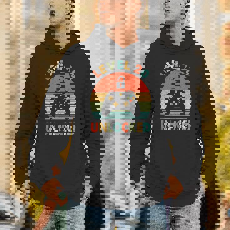 レベル 20 アンロック レトロ ヴィンテージ 面白い 20歳の誕生日 ゲーマー パーカー