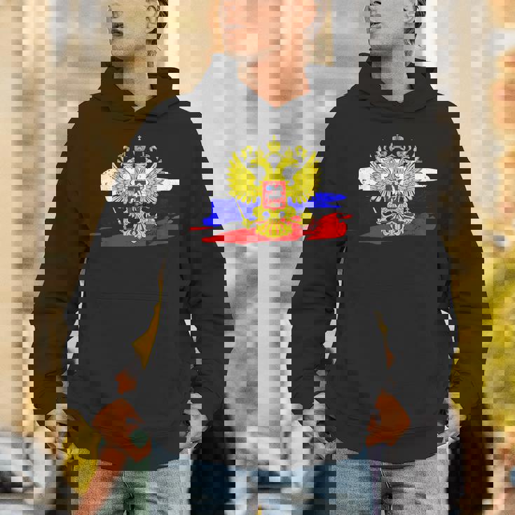 ロシア国章 ロシア国旗 イーグルエンブレム付き パーカー