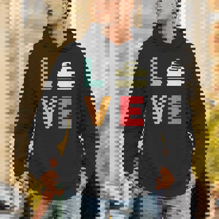 ヴィンテージ I Love Curling Curling Lover レトロカーリング パーカー