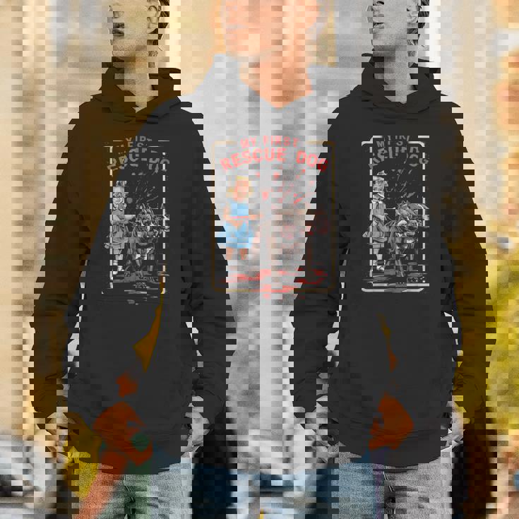 ヴィンテージ ホラー 映画 恋人 レトロ ハロウィン シャツ レスキュー 犬 パーカー