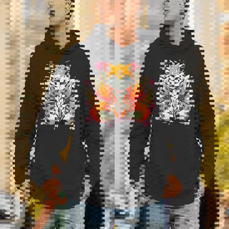 九尾 狐 きつね 日本の桜 パーカー