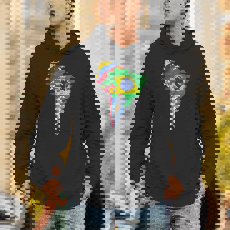 南米大陸地図 旗付き Hoodie