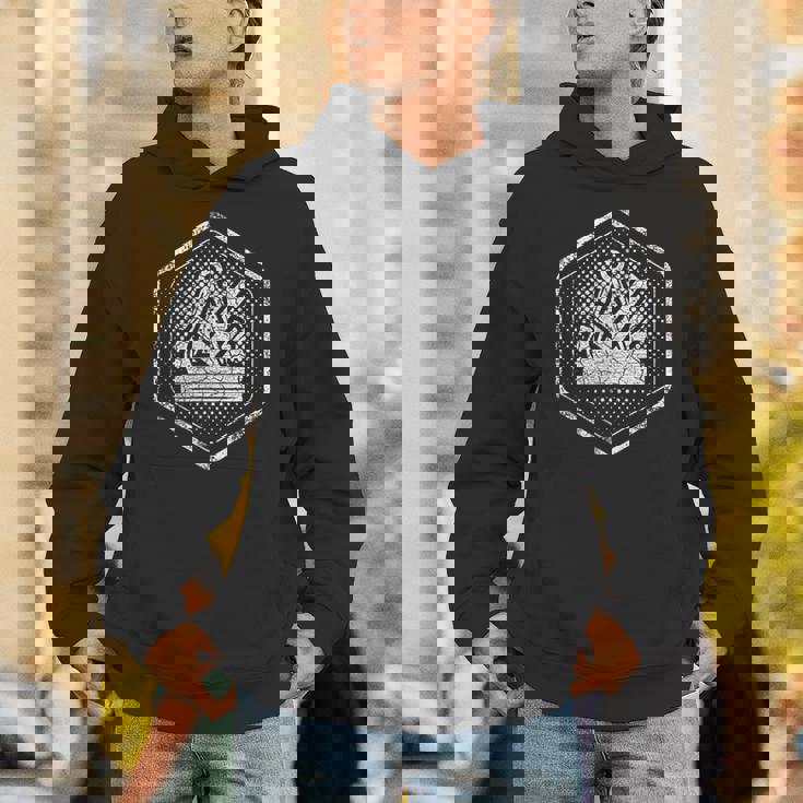 大工のギルドサイン 胸に伝統的な六角形 パーカー