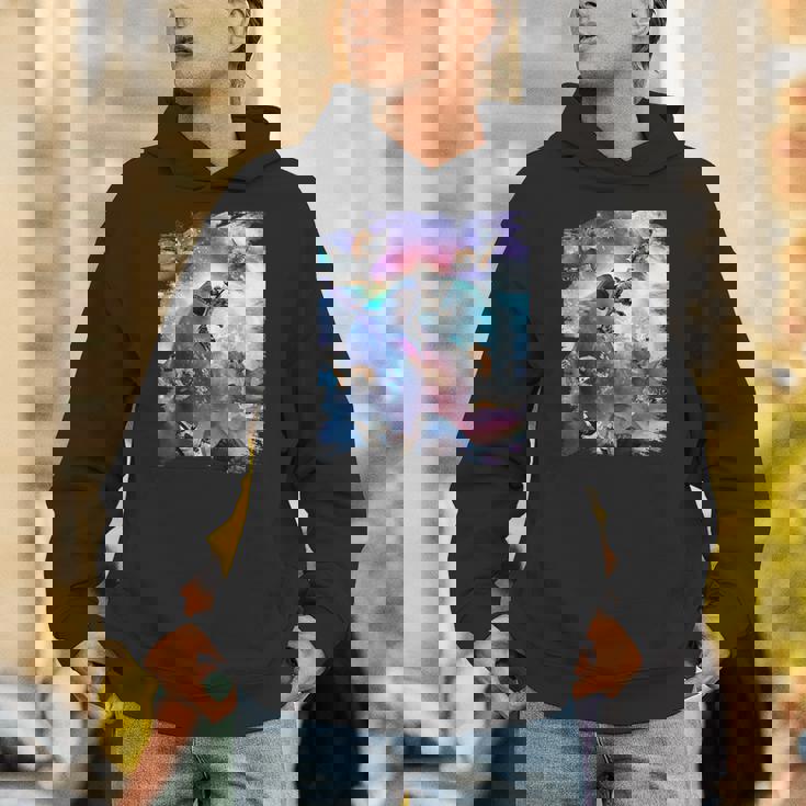 宇宙猫 乗馬サメ ギャラクシー レインボーキャット オンシャークス パーカー