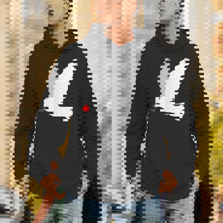 平和への愛を込めた白い鳩 パーカー