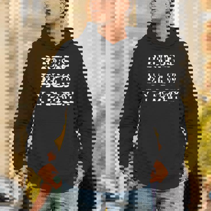 愉快なスペインの飲酒 男性用 引用句 Putas Perico Y Party パーカー