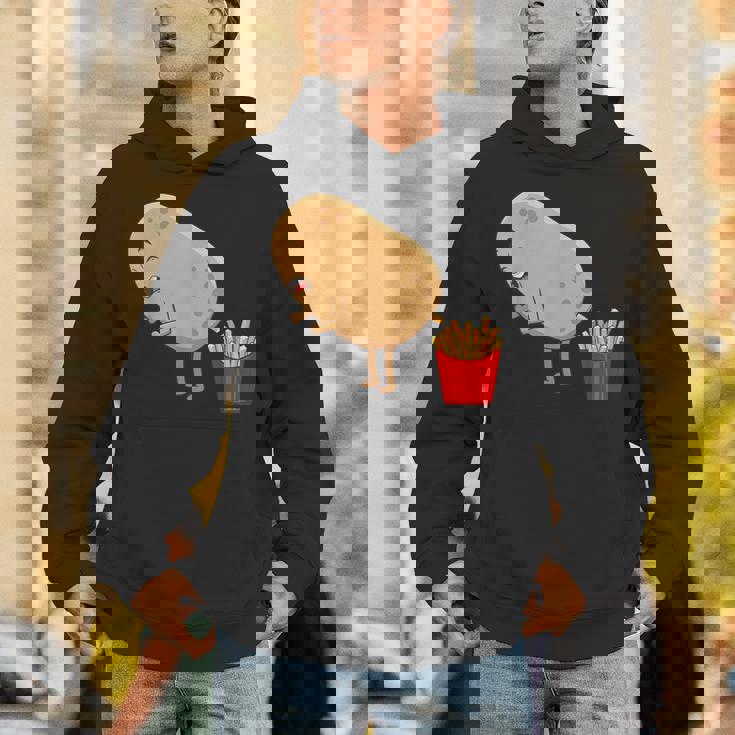 愉快なフライドポテト食べ物デザイン 男女兼用 パーカー