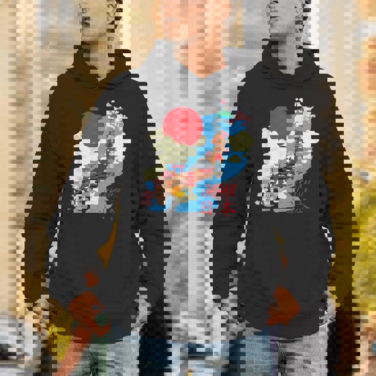 日本地図日本 涼しいのお土産 Hoodie