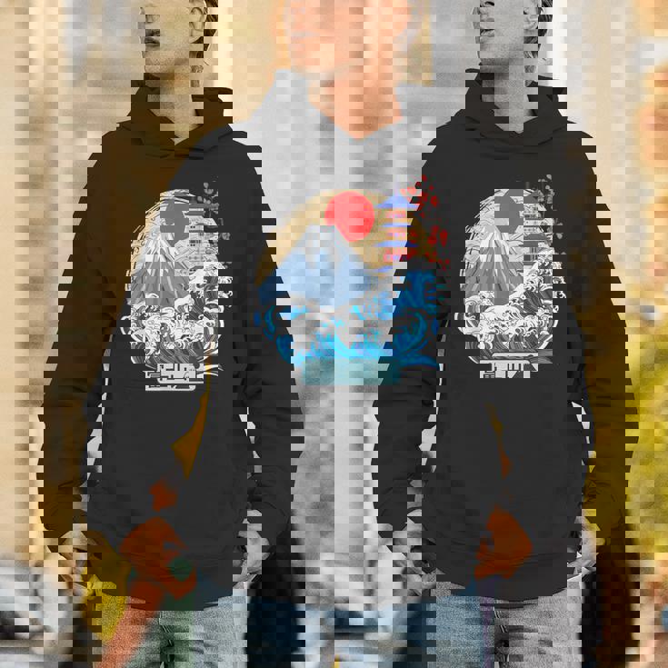 日本山 富士 大波 神奈川 日本 ヴィンテージアート Hoodie