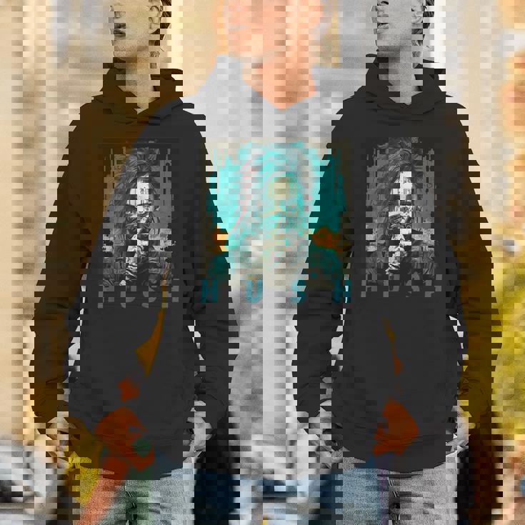 未来的なデザインを見せるサイバーパンクガール Hoodie