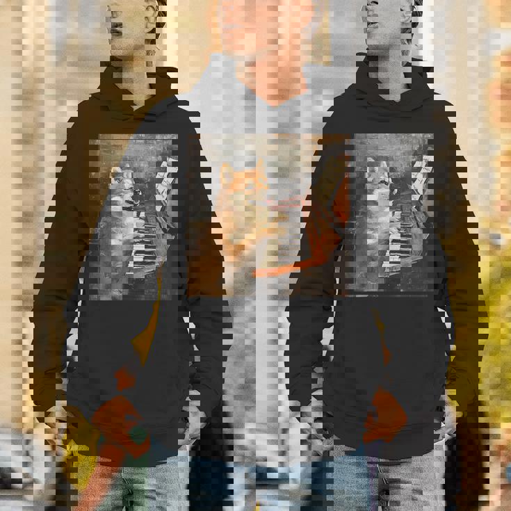 柴犬ピアノ犬 パーカー