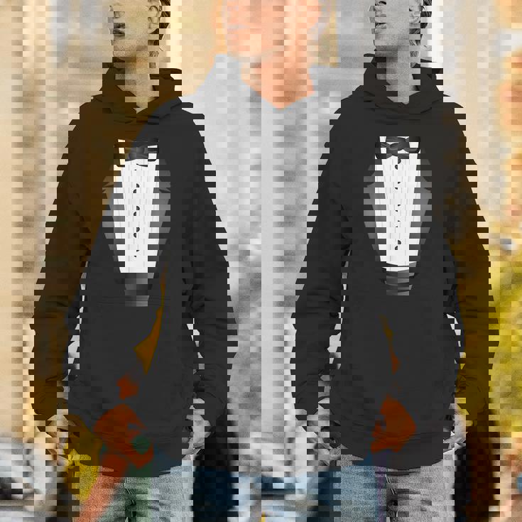 楽しいブラックタイ イベント チーム 新郎 フェイク タキシード パーカー