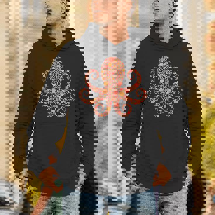 水玉タコtシャツ 楽しいオレンジ国際ドットデー パーカー